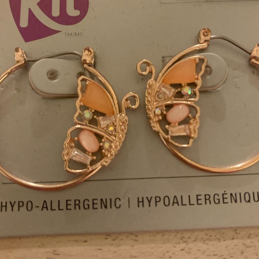 Brand New Butterfly Hoop earrings
